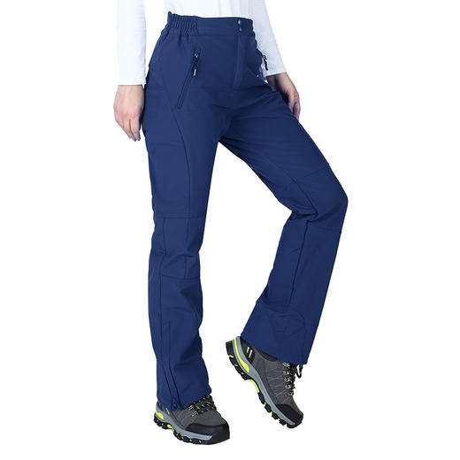 软壳冲锋裤女款秋冬季户外运动内力抓绒保暖防水防风长裤 商品图4