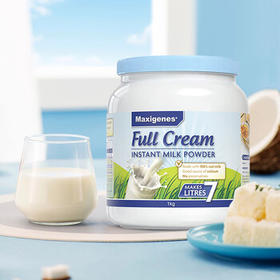 Maxigenes美可卓蓝胖子全脂奶粉1kg/罐澳洲进口官方正品 /水饮冲调 /成人奶粉 /全家营养牛奶粉