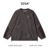 51859SDSA男士秋冬新款痞帅男装拼接磨破竖纹圆领卫衣下摆松紧设计上衣 商品缩略图1