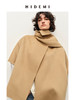 HIDEMI 美利奴双面羊毛围巾式设计感大廓形中长款大衣 商品缩略图3