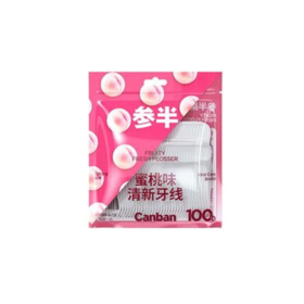 【超市】参半 蜜桃味清新牙线 100支/袋