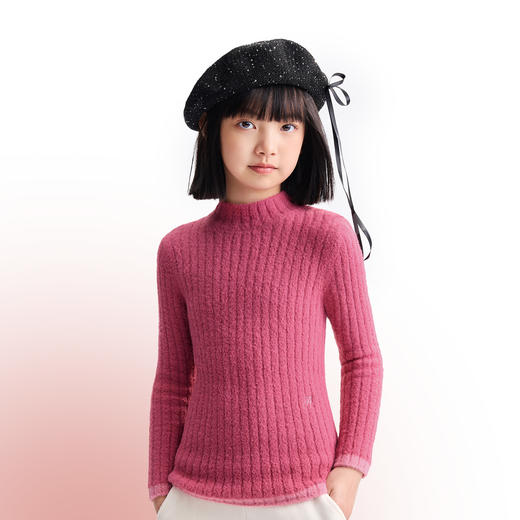 女童中领长袖针织衫冬季新款安奈儿童装EG544625 商品图1