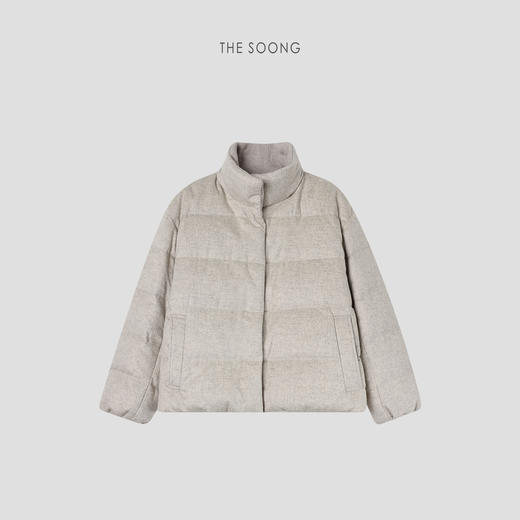 THESOONG\浅灰100%秋冬保暖羊毛羽绒服女HWYRF7558 商品图4