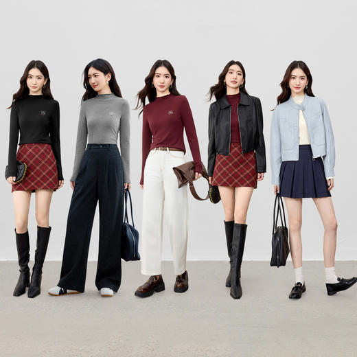 【内购】【多色可选】简约通勤半高领修身绒感针织保暖外穿/内搭打底衫-153SF2724 商品图2