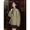 鹿向南「云涧风栖」绿色短款毛呢短款外套女秋季新款宽松气质上衣 商品缩略图3