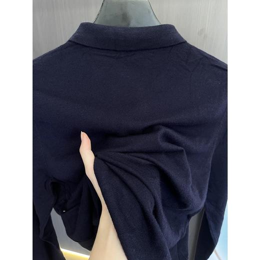 羊绒真丝混纺坑条男士薄款毛衣翻领针织Polo衫短袖 商品图3