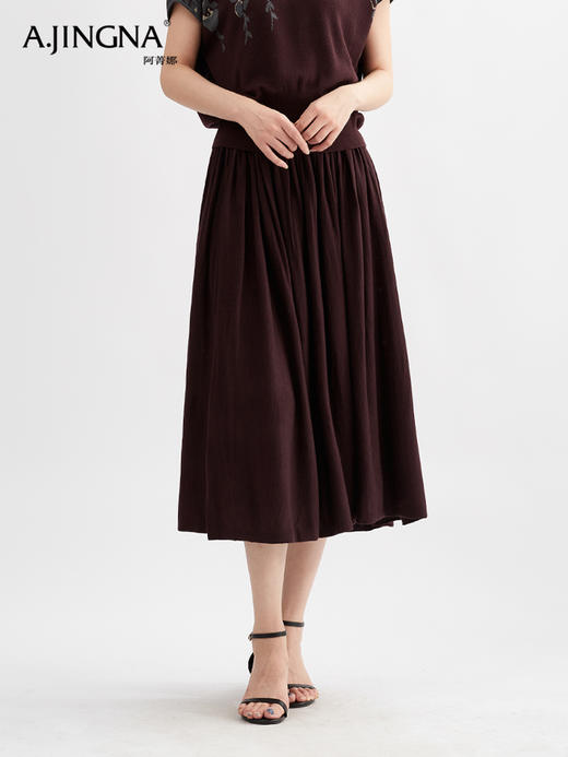 【淘衣节专享】阿菁娜绵羊毛A字廓形针织半身裙F30Q313003 商品图0