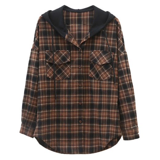 WH85092025年春季上新气质时尚文艺风格纹连帽外套小个子百搭设计感 商品图4