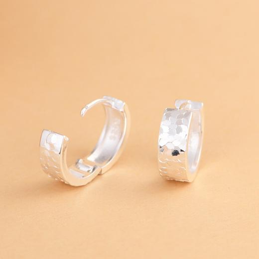 【弦上春雪】S925银碎碎冰素银耳圈耳饰【SCH-SY33311】 商品图2