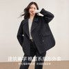 【内购】【绵羊毛】英伦风格雷系通勤翻驳领双排扣宽松显瘦保暖双面呢外套-W54OC8775 商品缩略图1