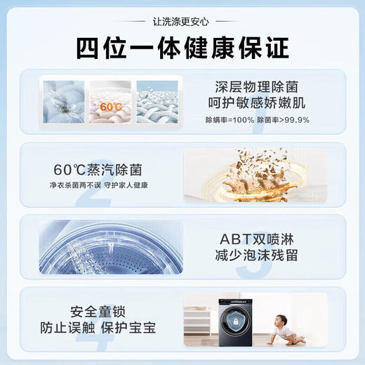 海尔（Haier）滚筒洗衣机直驱全自动10KG 超薄平嵌 智投1.1高洗净比双喷淋高温洗六维减震EG100BD59S 商品图1