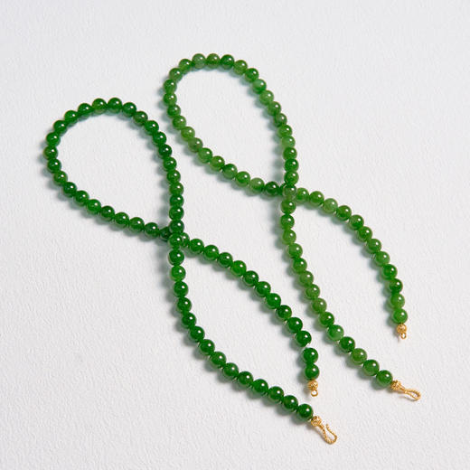 DS925和田玉项链-碧玉圆珠妈妈链约7-8mm# 商品图0