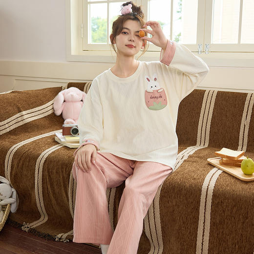 2025秋季新款家居服学生睡衣女士春秋长袖薄款大码甜美卡通休闲夏季可外穿家居服套装 商品图7