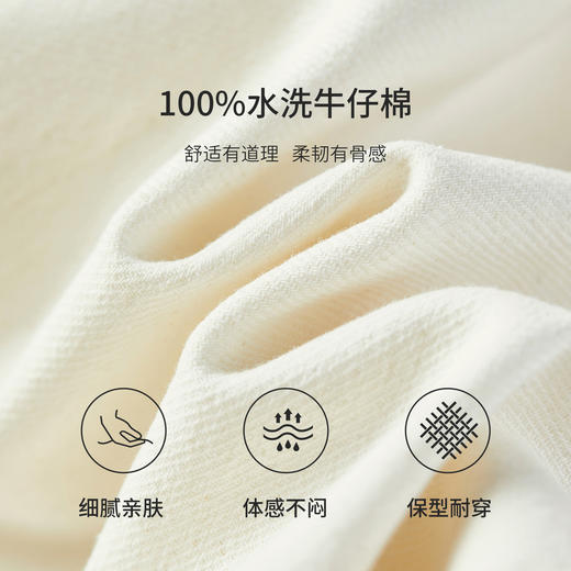 【内购】【蕾丝腰头】100%棉通勤梨型身材高腰撞色明线水洗牛仔直筒长裤-153K87950 商品图4