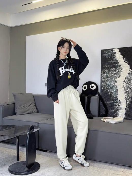 优选 | MLB经典小LOGO束脚长裤 黑色/奶油色/麻灰色 S-XL 显高又显瘦 松弛感 商品图7