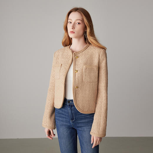 COCO ZONE刘一一 法式小香风外套女秋季新款小个子高级感短款上衣23C19148 商品图3