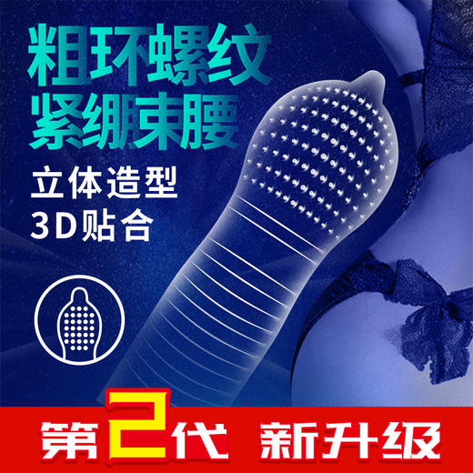倍力乐避孕套3D螺纹颗粒情趣用品刺激男专用安全套情趣持久装tt 商品图2