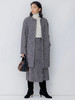 23区日系春季通勤宽松羊毛混纺千鸟格中长款呢大衣长外套商场同款 商品缩略图1