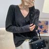 女士内搭长袖针织水钻V领针织开衫【FF25851】 商品缩略图2