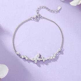 Winy 足银999蝶影仙踪手链配证书送女朋友/老婆/闺蜜生日节日礼物