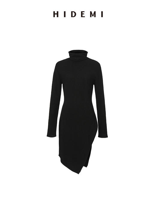 HIDEMI 美利奴羊毛不对称设计感中长款毛衣 商品图4