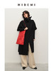 HIDEMI 简约设计感围巾式大廓形斗蓬双面呢大衣 黑色/奶白色 商品缩略图1