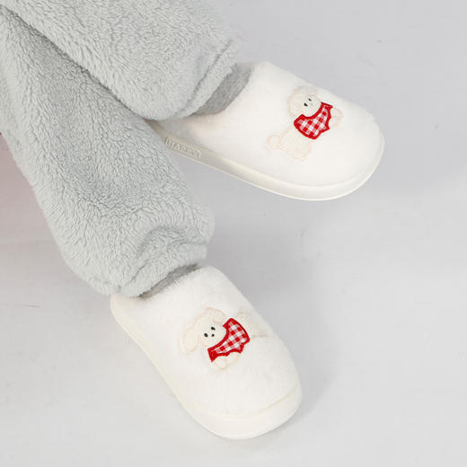 【39.9元2双】格纹小狗情侣男女款棉拖门店同款165794398（鞋子偏小，往大一码拍） 商品图0