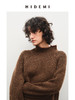 HIDEMI美利奴羊毛巧克力花纱立领极简厚款套装 毛衣/茧型半裙 商品缩略图3