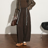 西遇韩系气质百搭直筒阔腿裤女秋季新款松紧腰宽松显瘦休闲裤H0051317 商品缩略图1
