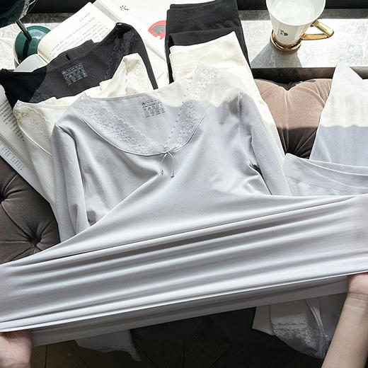 24%棉臻暖棉质蕾丝保暖套装 商品图6