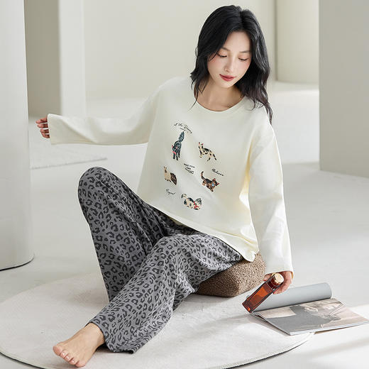 纯棉睡衣女款长袖2025新款春秋款卡通100%全棉女士家居服套装秋季 商品图6