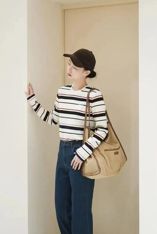 ICICLE 之禾 三色条纹彩条棉弹螺纹长袖衫（SS） 商品图1