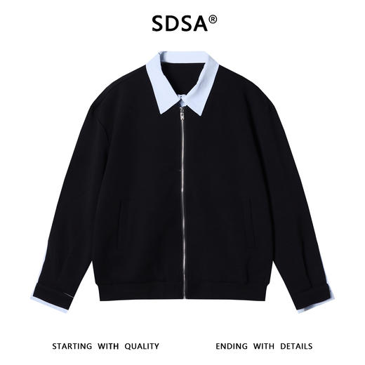 G351SDSA男士秋冬新款痞帅男装韩版撞色拼接拉链翻领卫衣百搭宽松外套 商品图1
