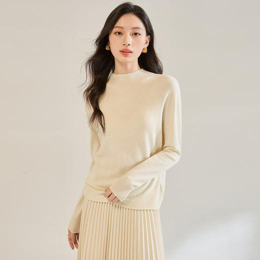 「高货sh」全新升级【铂金会员257/天猫339/差价82】(05744)洛诗琳高级感半高领领针织衫2025秋冬宽松显瘦羊毛上衣女 商品图0