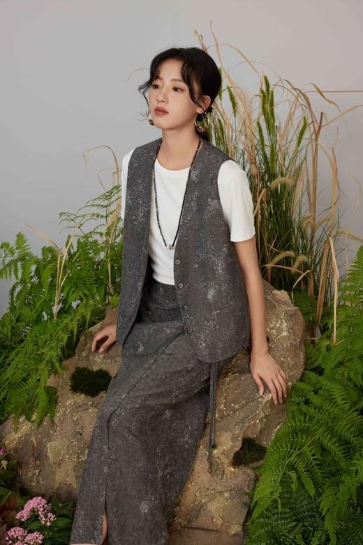 Le Malene 灰色精致国风背心半裙套装 20922 商品图1