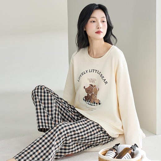 纯棉睡衣女款长袖2025新款春秋款卡通100%全棉女士家居服套装秋季 商品图0