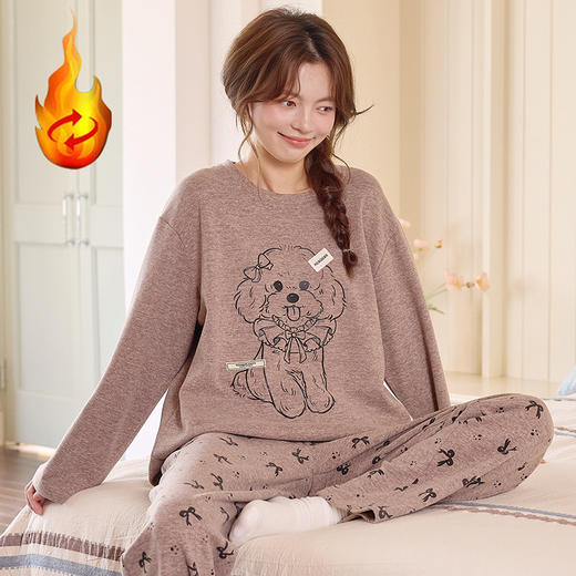 睡衣女款秋冬季2025新款卡通羊毛蚕丝保暖磨毛可外穿家居服套装 商品图8