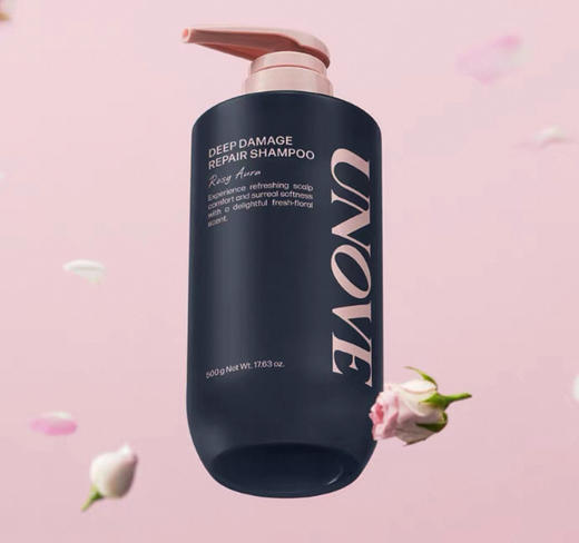 韩国 UNOVE柔诺伊清洁修护洗发水经典款/玫瑰味-500g 商品图4