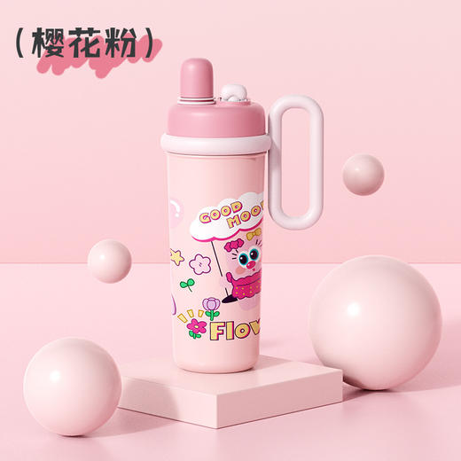 【萌趣食品！级双饮700ML保温杯】新款可爱多大容量水杯 双饮带手柄吸管杯 卡通创意保温杯 316不锈钢食品级保温杯 商品图6