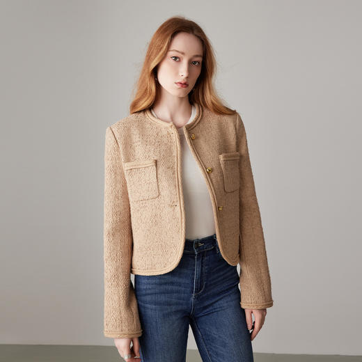 COCO ZONE刘一一 法式小香风外套女秋季新款小个子高级感短款上衣23C19148 商品图4