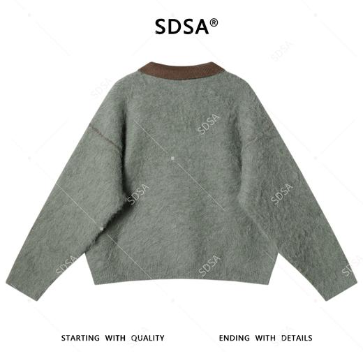 72618SDSA男士秋冬新款痞帅男装韩版拼接撞色纽扣翻领针织衫毛衣百搭 商品图5