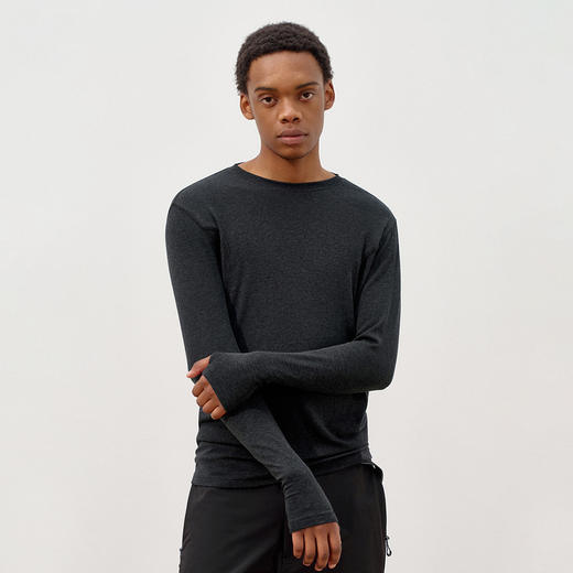 714street美利奴羊毛保暖内衣男款2025秋冬莱赛尔打底长袖修身T恤 商品图0