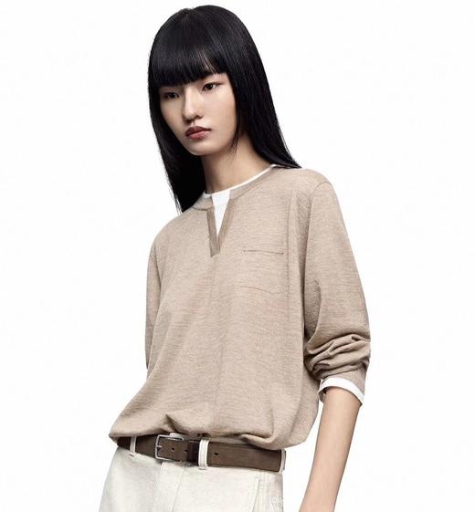 按头安利！ 亨利领假两件针织衫  鄂尔家经典款！100超细精纺羊绒 商品图1