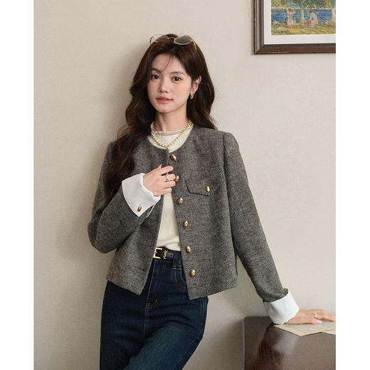 鹿向南「浮光裹柔」温柔感米白色内搭长袖针织衫女秋百搭显瘦上衣 商品图1