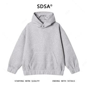 SDSA男士秋冬新款痞帅男装时尚肌理感按扣连帽卫衣气质网红款上衣