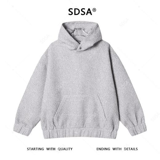 SDSA男士秋冬新款痞帅男装时尚肌理感按扣连帽卫衣气质网红款上衣 商品图0