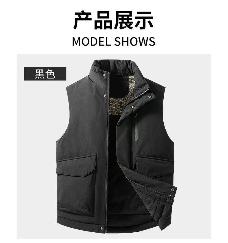 秋冬季户外立领坎肩 800+蓬松度 科技涂层防泼水加厚保暖时尚羽绒马甲BS25862-ZD