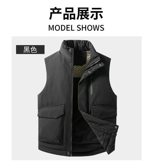 秋冬季户外立领坎肩 800+蓬松度 科技涂层防泼水加厚保暖时尚羽绒马甲BS25862-ZD 商品图0