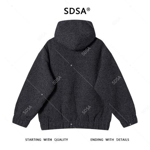 SDSA男士秋冬新款痞帅男装时尚肌理感按扣连帽卫衣气质网红款上衣 商品图4