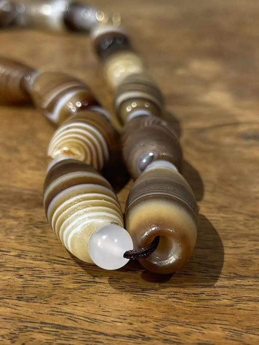 褐灰缠丝玛瑙橄榄珠首饰两件套，顺丰包邮 商品图14